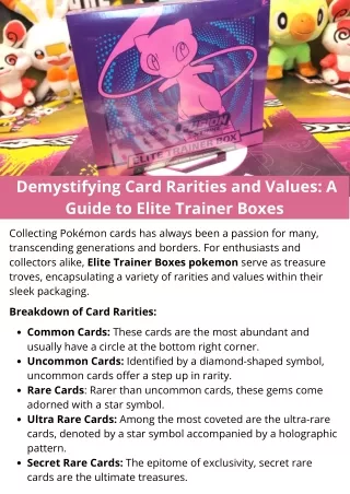 Demystifying Card Rarities and Values A Guide to Elite Trainer Boxes