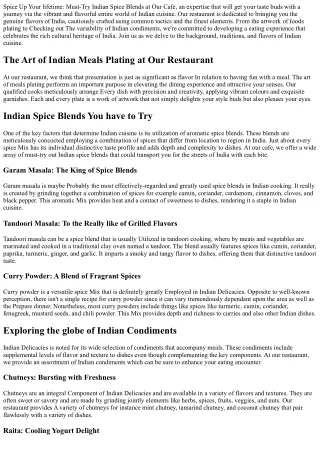 Boost Your daily life: Should-Test Indian Spice Blends at Our Cafe