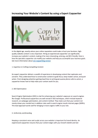 17 seo copywriting service