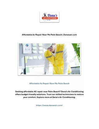 Affordable Ac Repair Near Me Palm Beach | Danasair.com