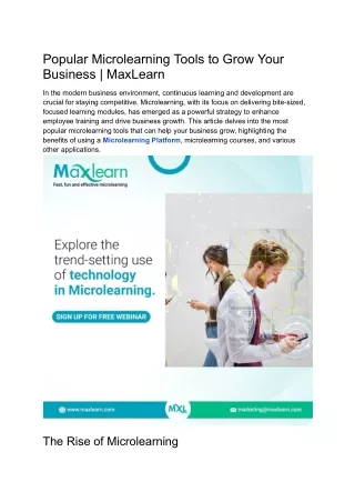 Popular Microlearning Tools to Grow Your Business _ MaxLearn