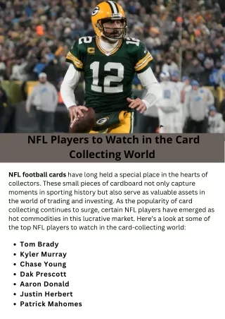 NFL Players to Watch in the Card Collecting World