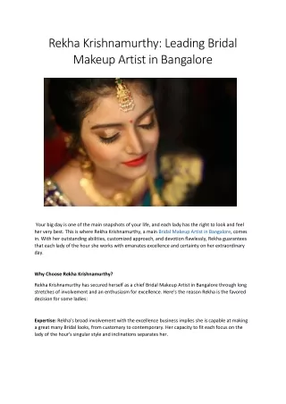 Bridal Makeup Artist in Bangalore