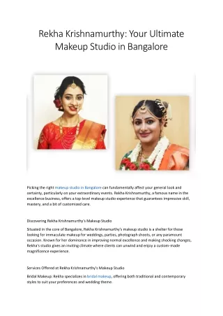 makeup studio in Bangalore