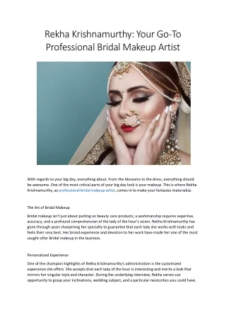 Professional Bridal Makeup Artist