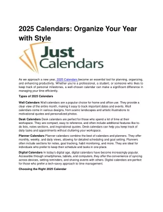 2025-Calendars