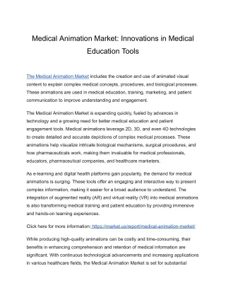 Medical Animation Market: The Role of VR in Medical Training