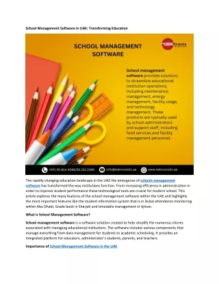 School Management Software in UAE