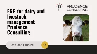 ERP for dairy and livestock management - Prudence Consulting