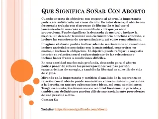 Que Significa Sonar Con Aborto