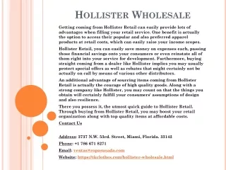 Hollister Wholesale