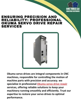 Reliable Okuma Servo Drive Repair Services For Enhanced CNC Performance