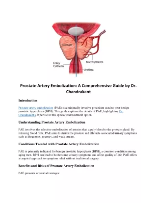 Prostate Artery Embolization - A Comprehensive Guide by Dr. Chandrakant