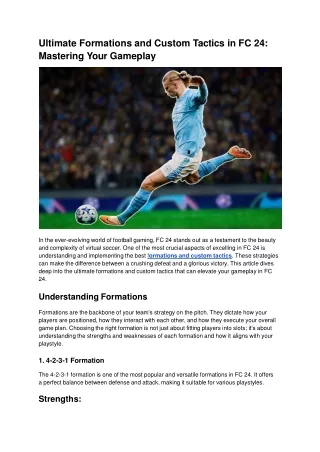 Ultimate Formations and Custom Tactics in FC 24_ Mastering Your Gameplay