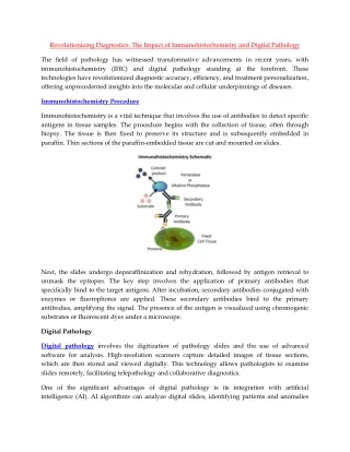 Revolutionizing Diagnostics The Impact of Immunohistochemistry and Digital Pathology