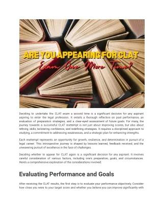 Are you Appearing for CLAT One More Time_