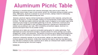 Aluminum Picnic Table