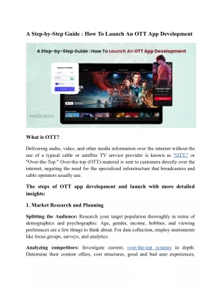 A Step-by-Step Guide: How To Launch An OTT App Development