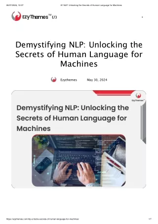 #1 NLP_ Unlocking the Secrets of Human Language for Machines