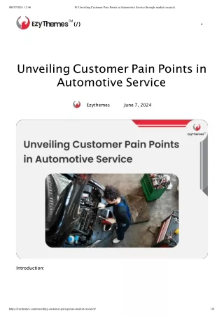 #1 Unveiling Customer Pain Points in Automotive Service through market research