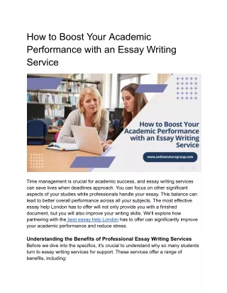 How to Boost Your Academic Performance with an Essay Writing Service