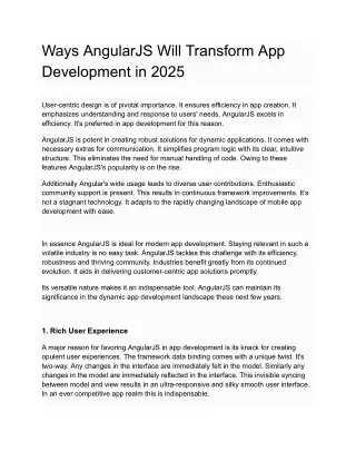 Ways AngularJS Will Transform App Development in 2025