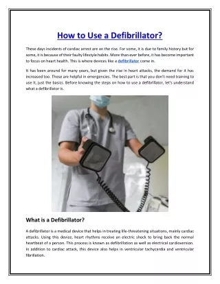 How to Use a Defibrillator_