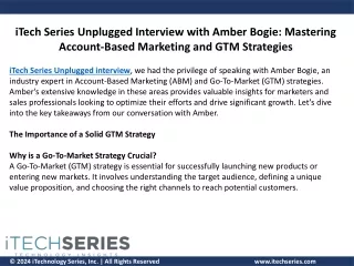 iTech Series Unplugged Interview with Amber Bogie