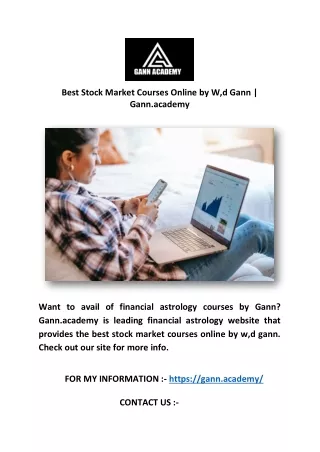 Best Stock Market Courses Online by W,d Gann | Gann.academy