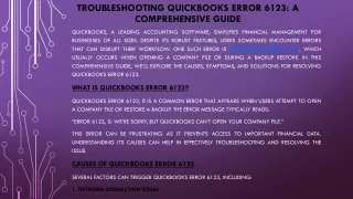 QuickBooks Error 6123: Troubleshooting Guide