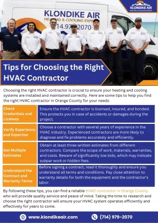 Tips for Choosing the Right HVAC Contractor