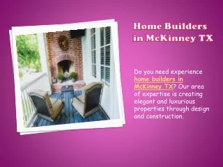 Home Builders in McKinney TX