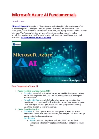 Azure AI-102 Training Institute in Hyderabad | Visualpath