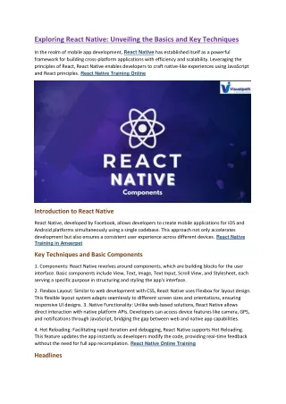 React Native Online Training in Hyderabad