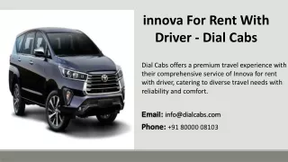 innova For Rent With Driver - Dial Cabs