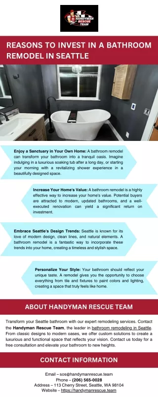 Reasons to Invest in a Bathroom Remodel in Seattle