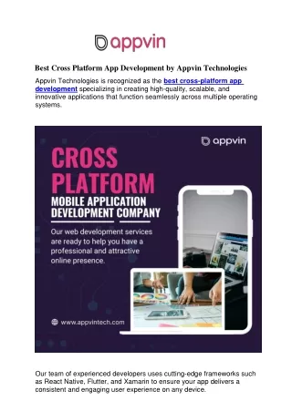 Best Cross Platform App Development