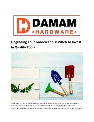 Upgrading Your Garden Tools_ When to Invest in Quality Tools