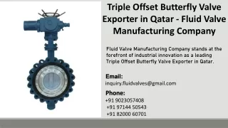 Triple Offset Butterfly Valve Exporter in Qatar  - Fluid Valve Manufacturing