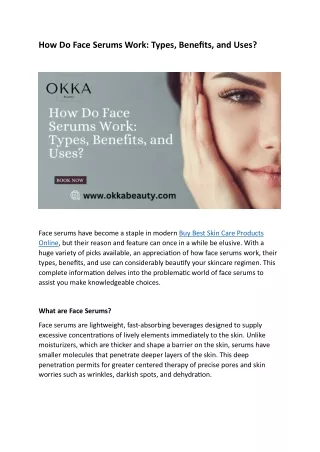 How Do Face Serums Work