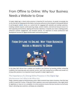 Why Your Business Needs a Website to Grow