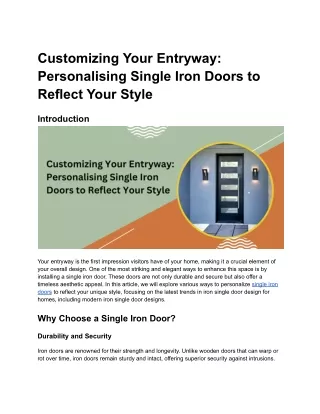 Customizing Your Entryway_ Personalising Single Iron Doors to Reflect Your Style