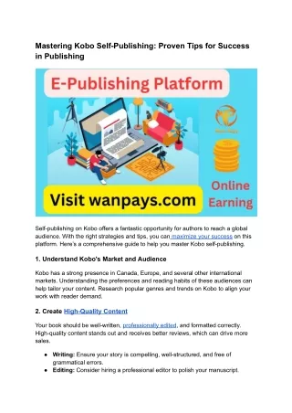 Mastering Kobo Self-Publishing_ Proven Tips for Success in Publishing