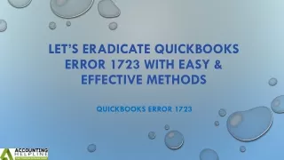 A must follow guide to fix QuickBooks Company File Error 1723