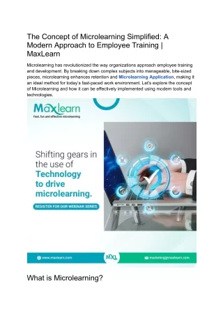 The Concept of Microlearning Simplified_ A Modern Approach to Employee Training _ MaxLearn