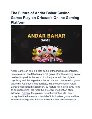 Why Are Online Casinos in Demand_ Exploring the Popularity of Andar Bahar Live Casino on Cricaza (1)