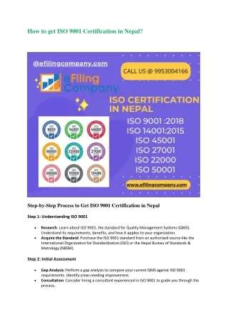 How to get ISO 9001 Certification in Nepal