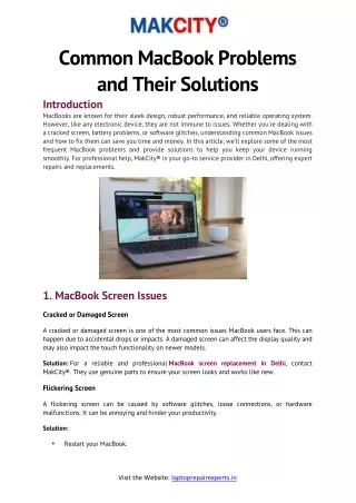 Common MacBook Problems and Their Solutions