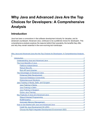 Why Java and Advanced Java Are the Top Choices for Developers_ A Comprehensive Analysis