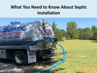 What You Need to Know About Septic Installation